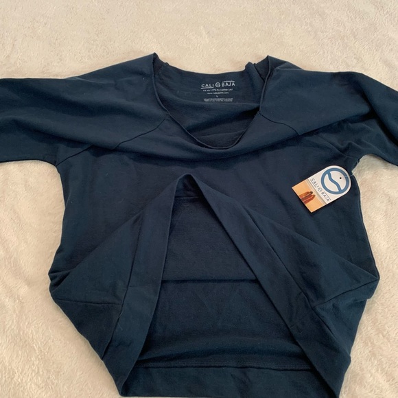 Cali Baja Navy Blue Long Sleeve Top Size Large - Picture 4 of 17